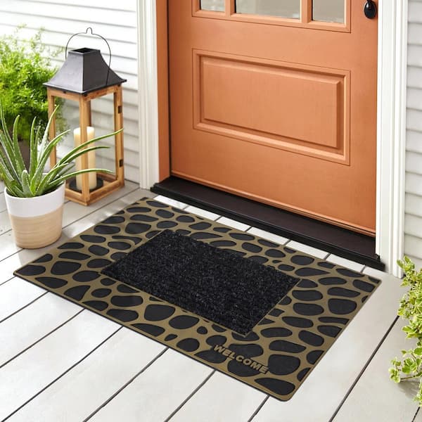 Front Door Mat Entrance Floor Doormat Waterproof PVC Non-Slip Rug Outdoor Indoor 