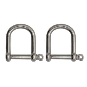 BoatTector Stainless Steel Wide D Shackle - 1/2", 2-Pack