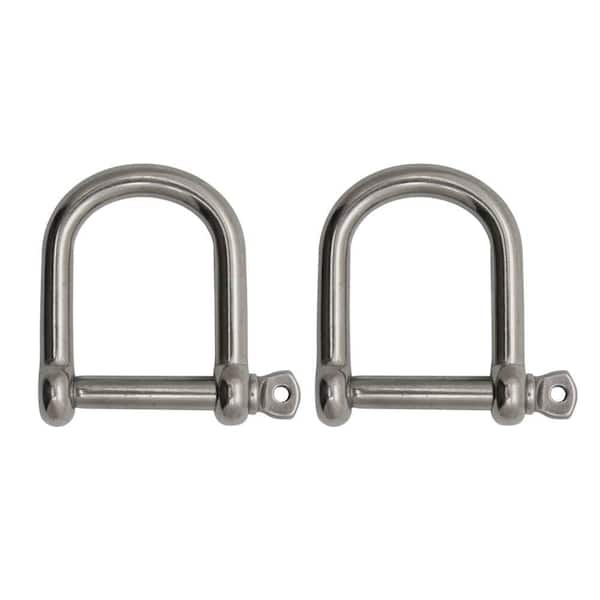 Extreme Max BoatTector Stainless Steel Wide D Shackle - 1/2", 2-Pack