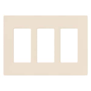 Claro 3 Gang Wall Plate for Decorator/Rocker Switches, Gloss, Light Almond (CW-3-LA) (1-Pack)