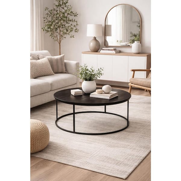 Black Robertson Round Metal Coffee Table