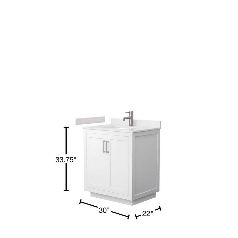 Miranda 30" White Bathroom Vanity with Carrara Marble Countertop