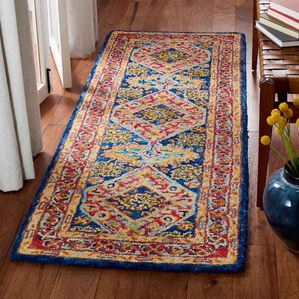 Aspen 2 ft. x 7 ft. Red/Blue Oriental Runner Rug