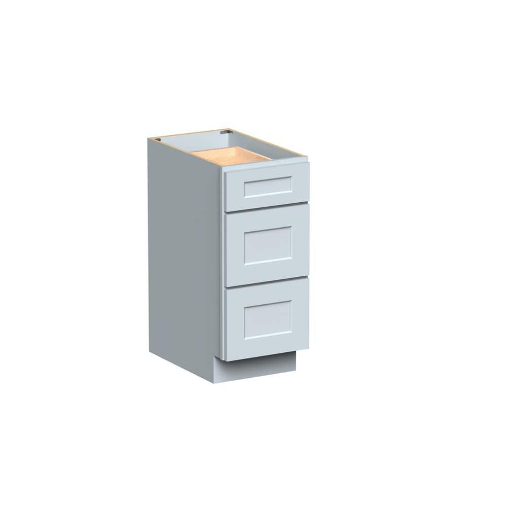 "Shaker Style 15"" W x 24"" D x 34.5"" H Wood Frame Ready to Assemble 3 Drawer Base Kitchen Cabinet in Dove Grey" price history on PriceWatchPro