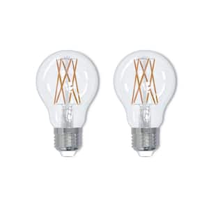75-Watt Equivalent A19 Clear Dimmable Edison LED Light Bulb Warm White (2-Pack)