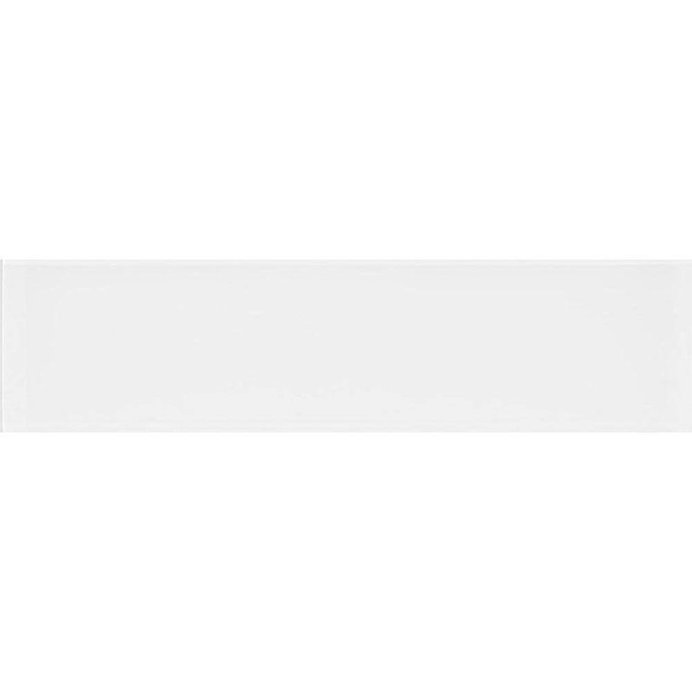 White 4 in. x 5 in. Polished Glass Mosaic Tile Sample (0.13 sq. ft./Piece) price history on PriceWatchPro