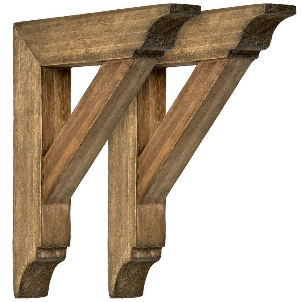 6.75 in. W x 0.75 in. D x 5.75 in. L Light Brown Wood Corbels Decorative Wall Shelf, Set of 2 Rustic Farmhouse Decor price history on PriceWatchPro