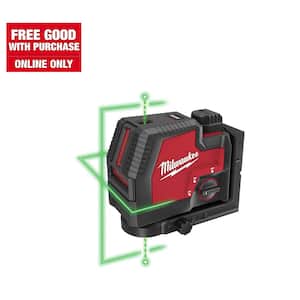 Green 100 ft. Cross Line and Plumb Points Rechargeable Laser Level with REDLITHIUM Lithium-Ion USB Battery and Charger