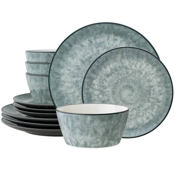 Noritake ColorKraft Essence Onyx (Gray) Stoneware 12-Piece Dinnerware Set (Service for 4)