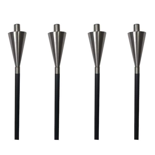 PATIO ESSENTIALS Skyler Stainless Steel Torch (4pack) 31106BK The