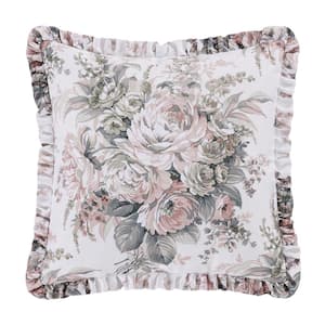 Estelle Blush Polyester 16x16" Square Decorative Throw Pillow