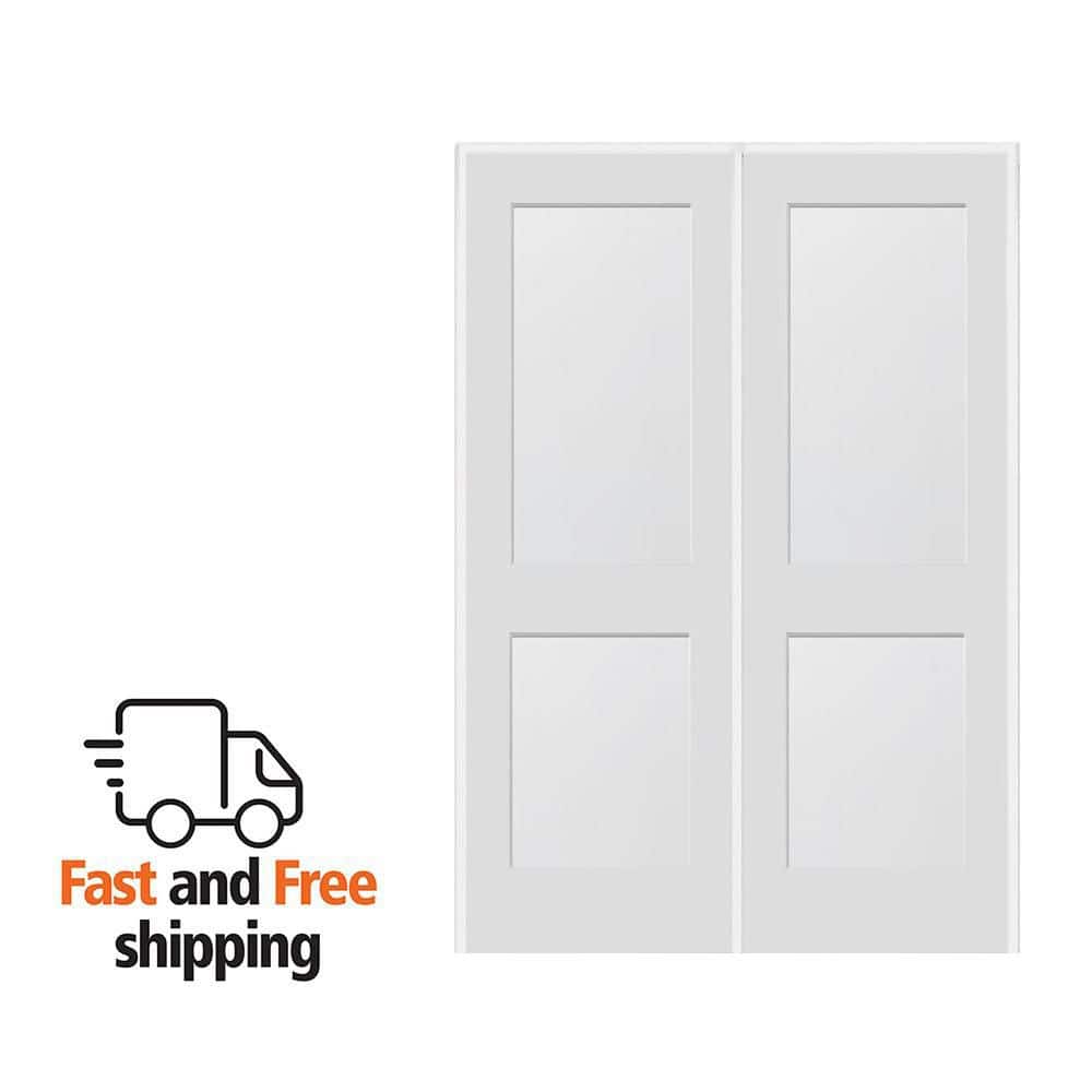 MMI DOOR 72 in. x 80 in. 2-Panel Flat Square Sticking Primed