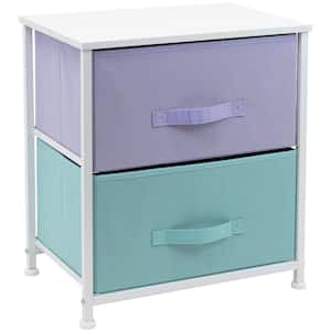 Nighstand 2-Drawer Pastel Dresser 17.75 in. L x 11.87 in. W x 20 in. H