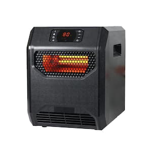 1500-Watt Black Indoor Electric Convection Infrared Space Heater with Remote Control and UVC Purification