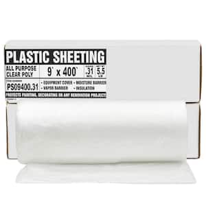 7.8 Micron Clear All Purpose Poly Sheeting - 9 ft. x 400 ft.- For Contractor and Construction