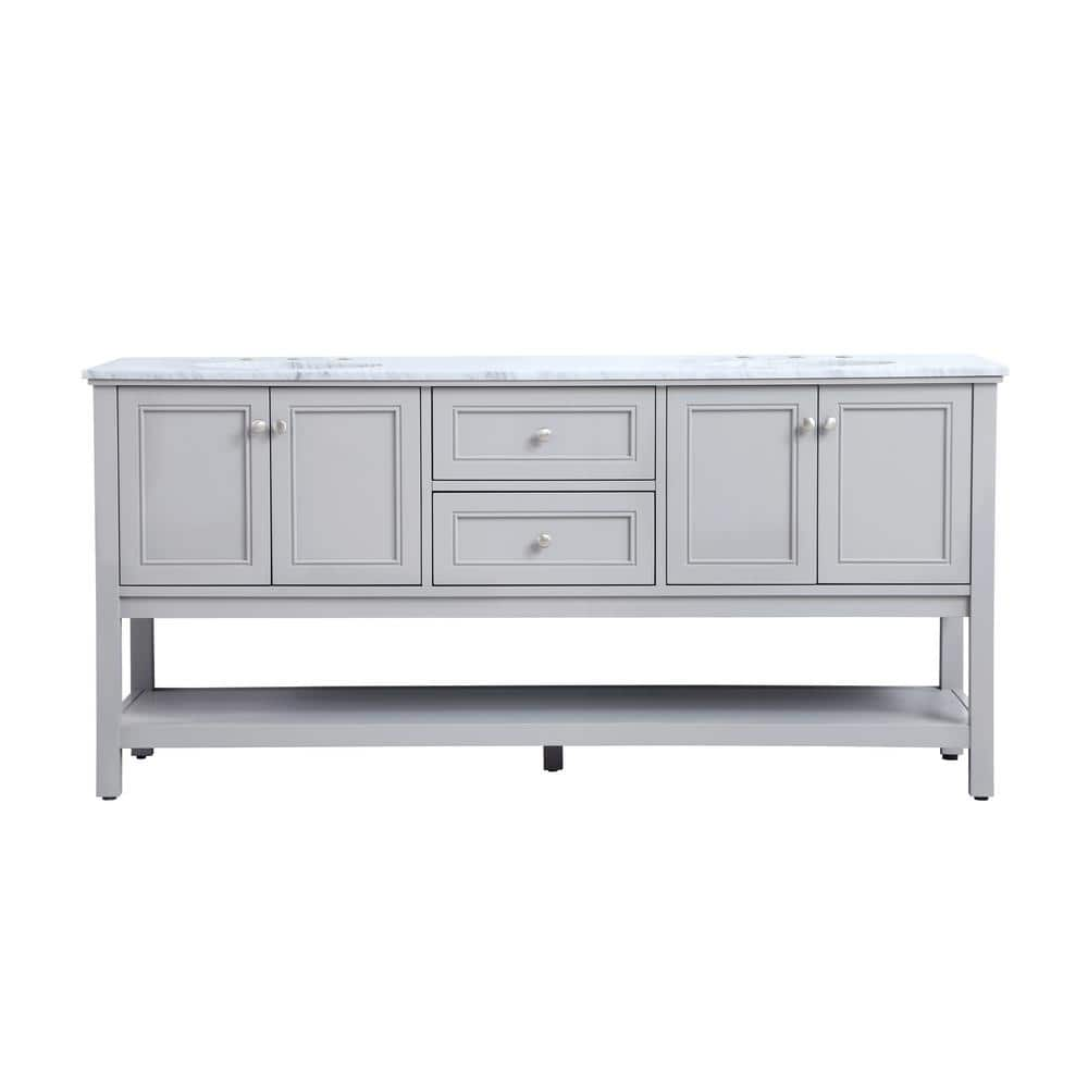 Timeless Home 72 in. W x 22 in. D x 33.75 in. H Double Bathroom Vanity ...