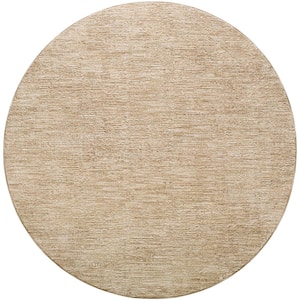 Masterpiece Beige/Tan Traditional 5 ft. Round ft. Indoor Area Rug