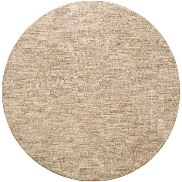 Livabliss Masterpiece Beige/Tan Traditional 7 ft. Round ft. Indoor Area Rug