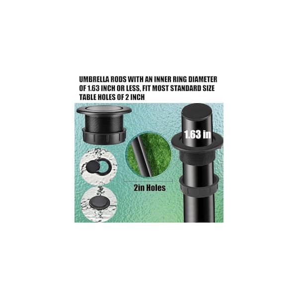 SenQWFa Thicker Black PVC Patio Table Umbrella Hole Ring Plug Cap Set for Outdoor Cafes Camping Milk Tea Shops Insert Cover SenQWFa Thicker Black PVC Patio Table Umbrella Hole Ring Plug Cap Set for Outdoor Cafes Camping Milk Tea Shops Insert Cover
