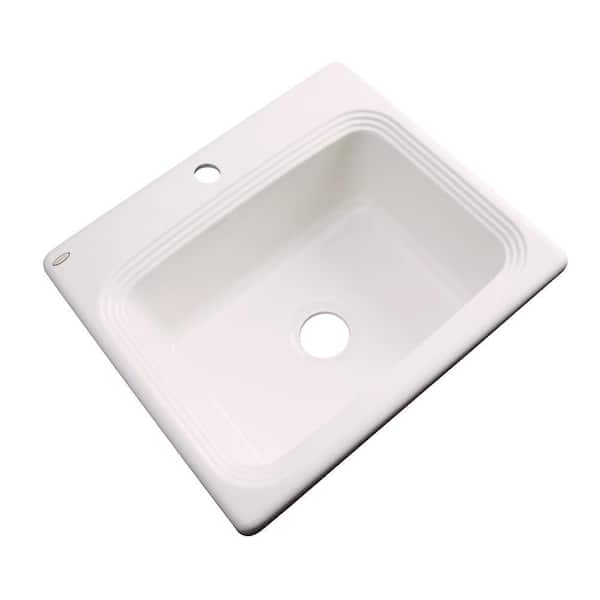 Thermocast Rochester Drop-In Acrylic 25 in. 1-Hole Single Bowl Kitchen Sink in Bone