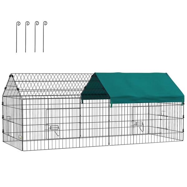 73 in. x 30 in. x 30 in. Galvanized Metal Walk-In Chicken Coop House ...