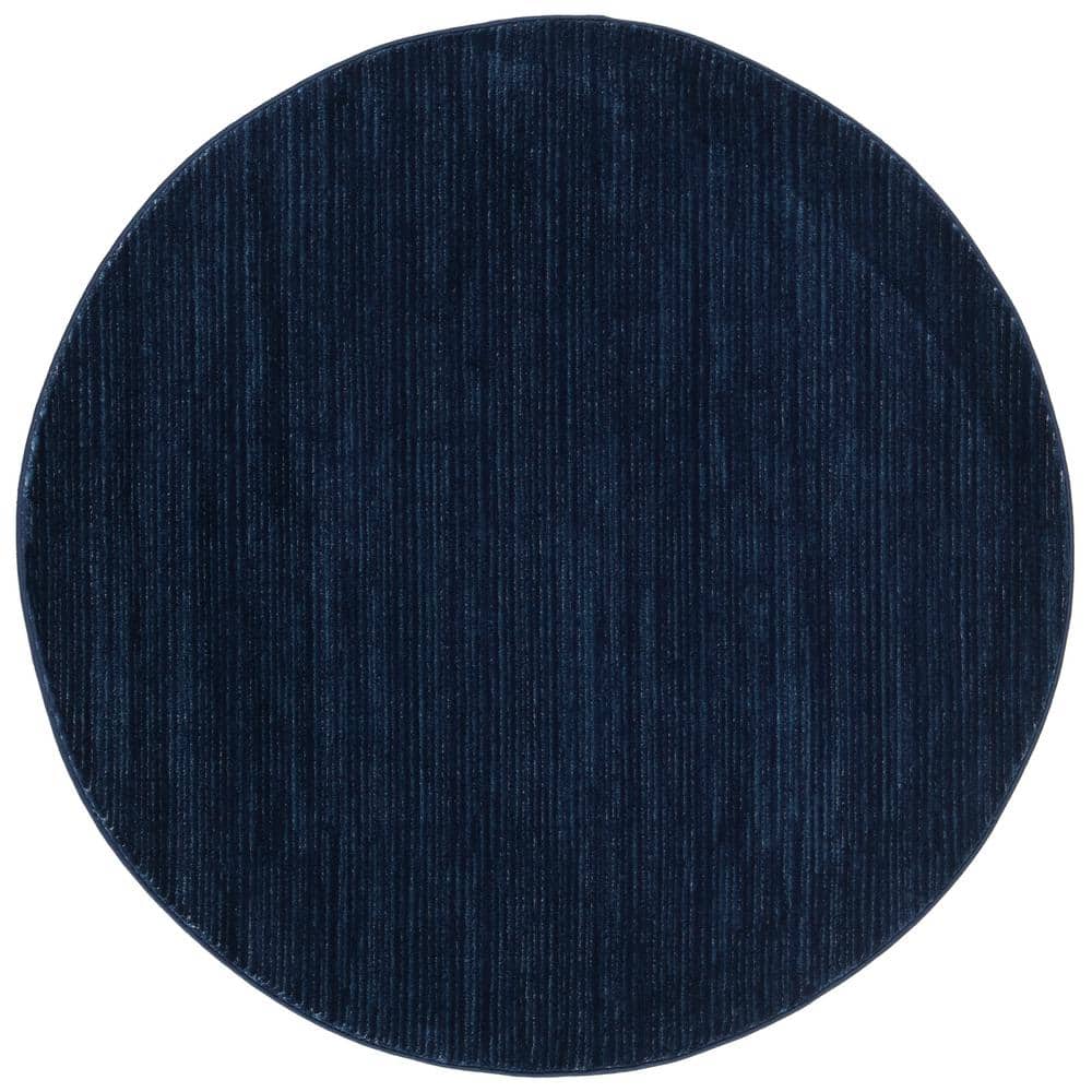 Large Navy Round Rugs SAFAVIEH Vision Navy 3 ft. x 3 ft. Solid Marle Round Area Rug VSN606N ...