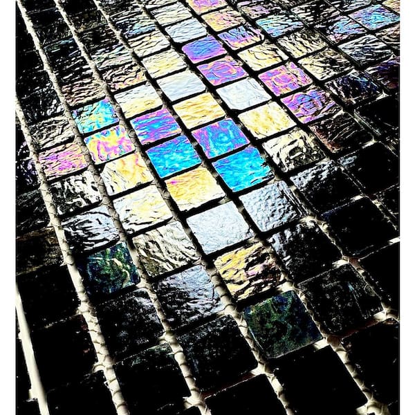 Atmosphere Multi Color 12 in. x 12 in. Square Iridescent Recycled Glass Mosaic Wall and Pool Tile (1 Sq.Ft.)
