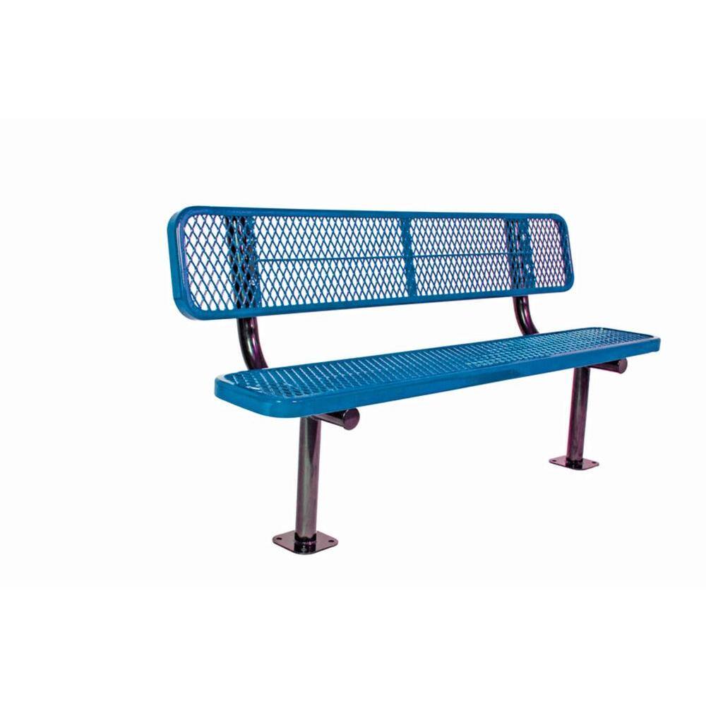 6 ft. Diamond Blue Commercial Park Bench with Back Surface Mount price history on PriceWatchPro