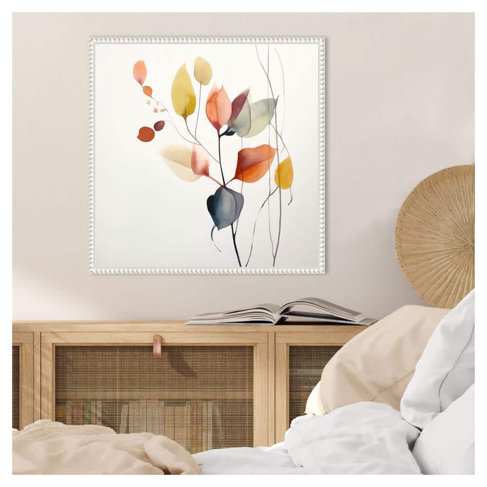 Fluid Floral Artistry I Abstract Canvas Print with White Floater Frame