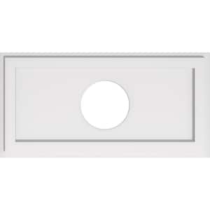 30 in. W x 15 in. H x 7 in. ID x 1 in. P Rectangle Architectural Grade PVC Contemporary Ceiling Medallion