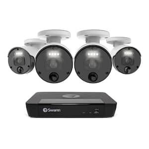8 Channel 4K UHD NVR with 4x wired 4K UHD Cameras with Motion-Activated Sensor Light