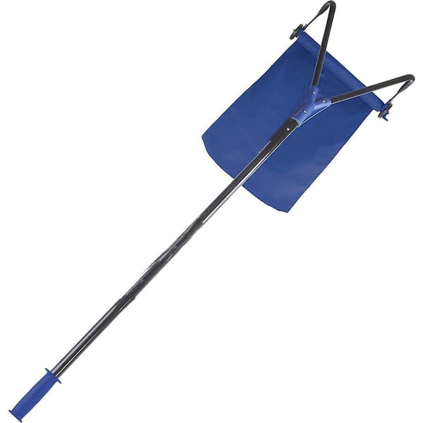 Unbranded 336 in. Black Aluminum Snow Removal Roof Rake with 20 ft. Fragments Slide