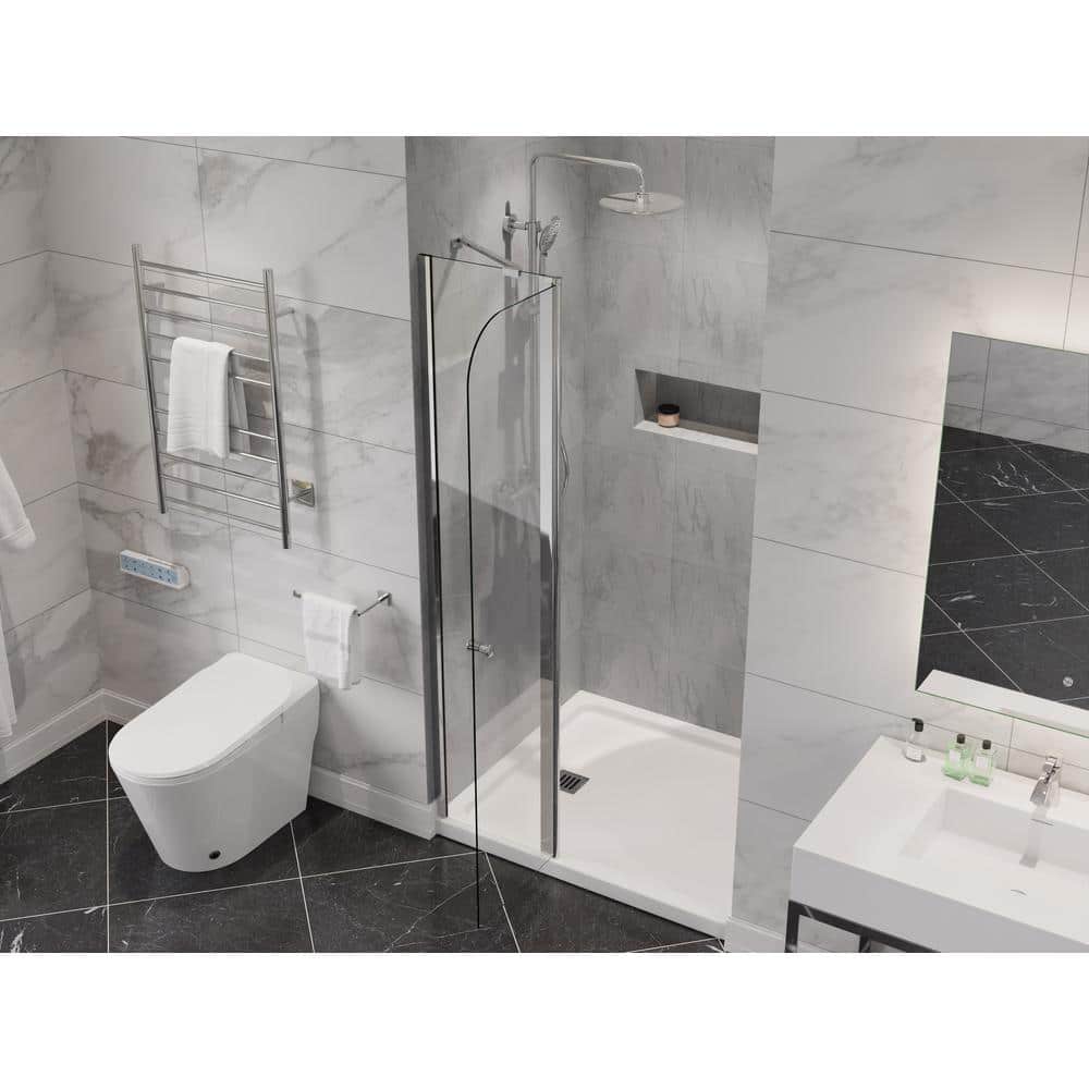 Polished Chrome Frameless Tempered Glass Shower Door