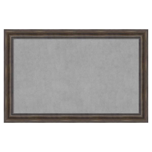 Amanti Art Rustic Pine Brown 45 in. x 29 in Framed Magnetic Board