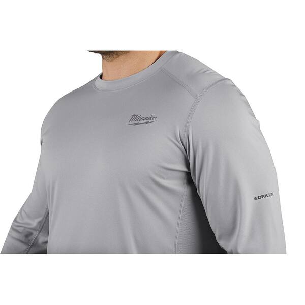 Milwaukee Gen II Men's Work Skin Extra Large Gray Performance Long-Sleeve T-Shirt-415G-XL - The
