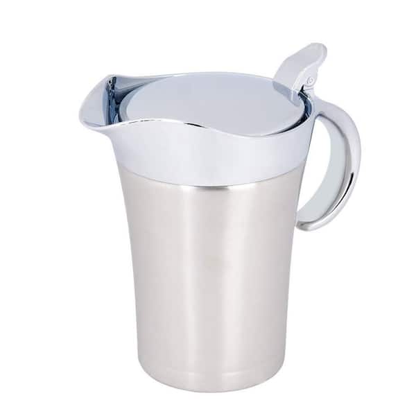 10 oz 304 Stainless Steel Insulated Gravy Boat Double Wall Thermal Sauce Serving Jug with Lid and Handle 750ml