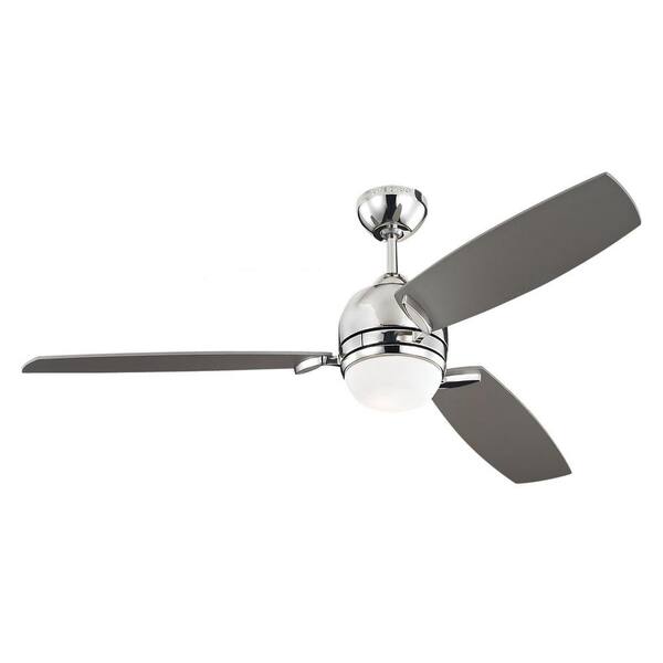 Generation Lighting Muirfield 52 in. Polished Nickel Ceiling Fan with Silver Blades