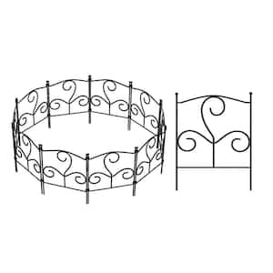 12.4 in. L x 16.5 in. Decorative Garden Fence Landscaped Outdoor Edge Border Fence (10-Pieces)