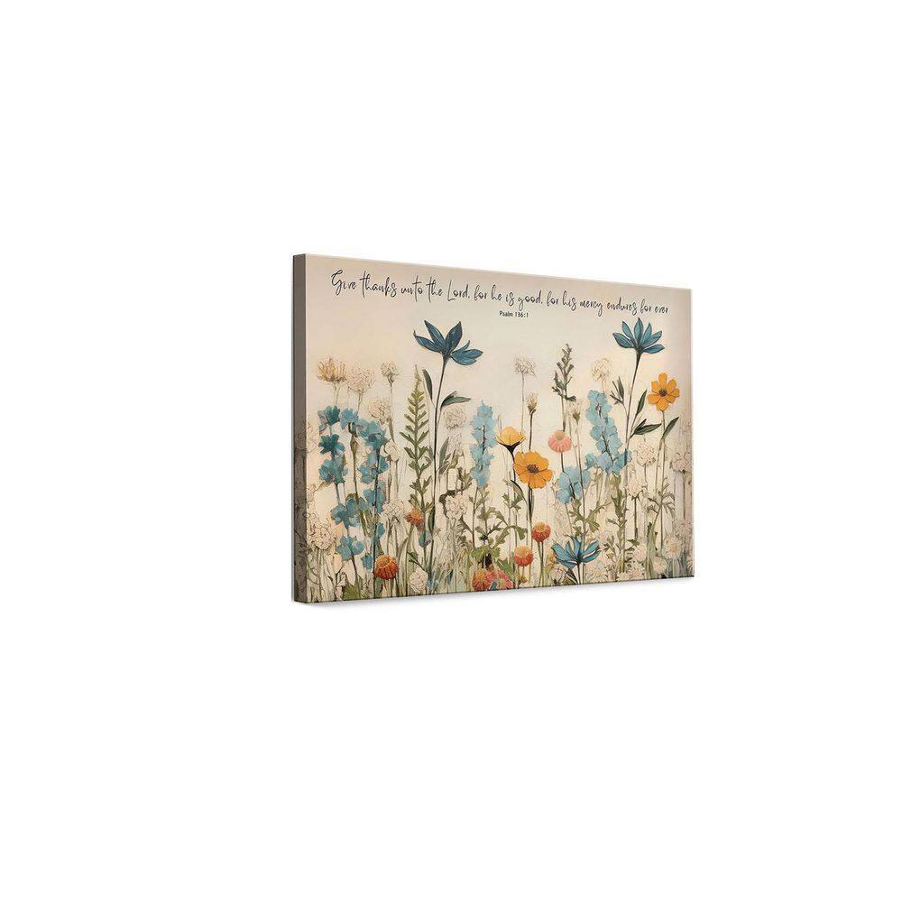 Floral Scripture Canvas Wall Art Wildflower Bible Verse Wall Decor ...