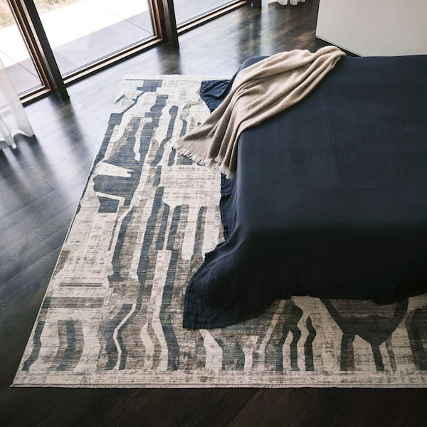 Bheri Abstract Beige 8 ft. x 10 ft. Area Rug
