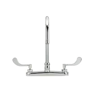 2-Handle Kitchen Sink Utility Faucet with 8 in. Gooseneck in Chrome