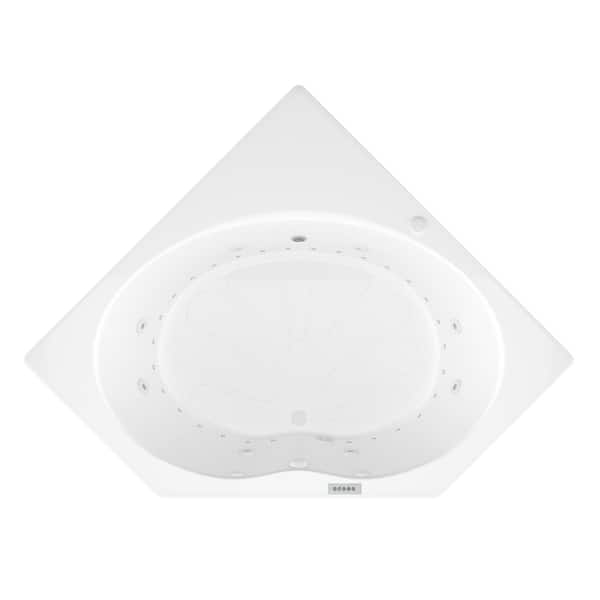 Carnelian Diamond Series 5 ft. Center Drain Whirlpool and Air Bath Tub in White