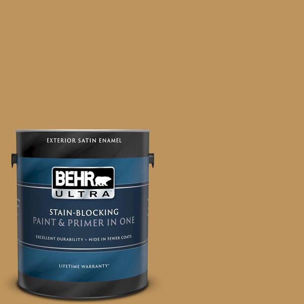 BEHR ULTRA 1 gal. #UL160-3 Gold Torch Satin Enamel Exterior Paint and Primer in One