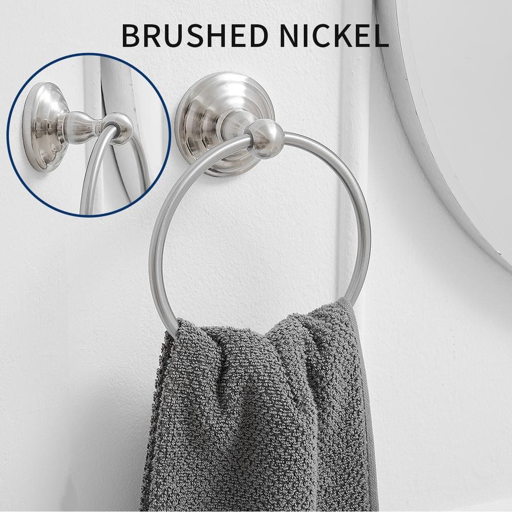 Brushed Nickel Wall Mounted Circular Towel Ring