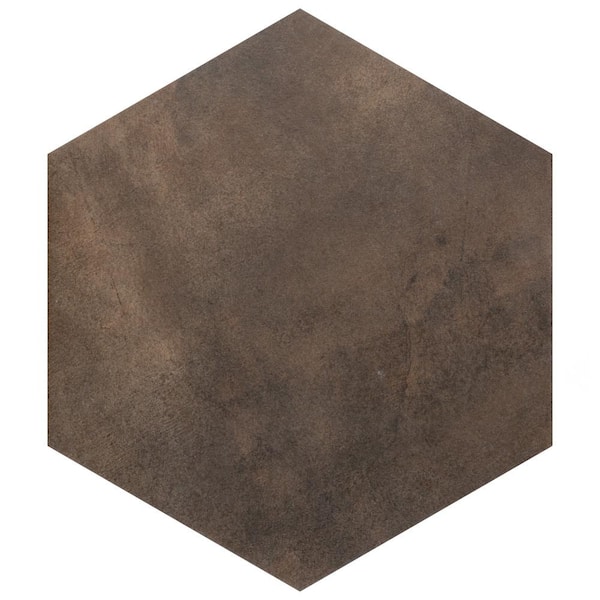 Merola Tile Industrial Hex Copper 8-1/2 in. x 9-7/8 in. Porcelain Floor and Wall Take Home Tile Sample