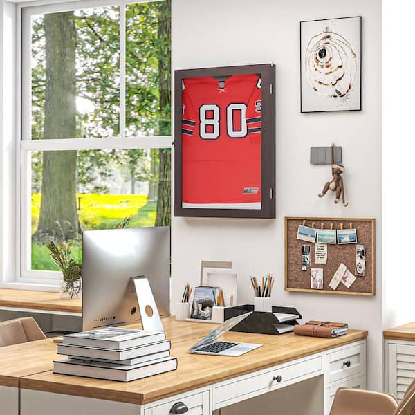 Afoxsos 24 in. x 32 in. Brown Picture Frame, Jersey Display