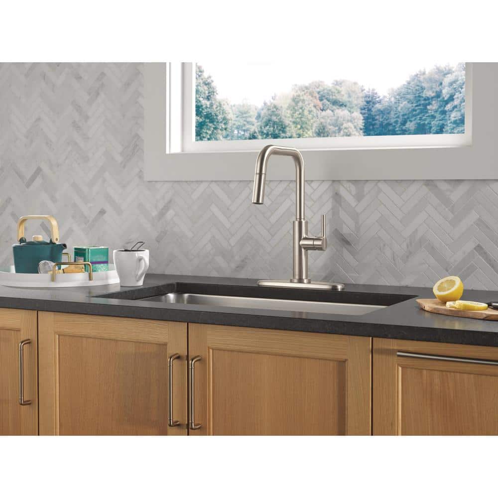 Stainless Steel Single Handle Pull-Down Kitchen Faucet