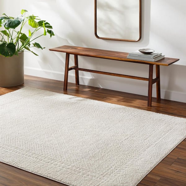 Freud Cream 9 ft. x 12 ft. Border Indoor Area Rug