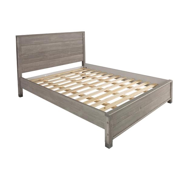 Baja Driftwood Grey, Queen Size, Panel Headboard, Platform Bed
