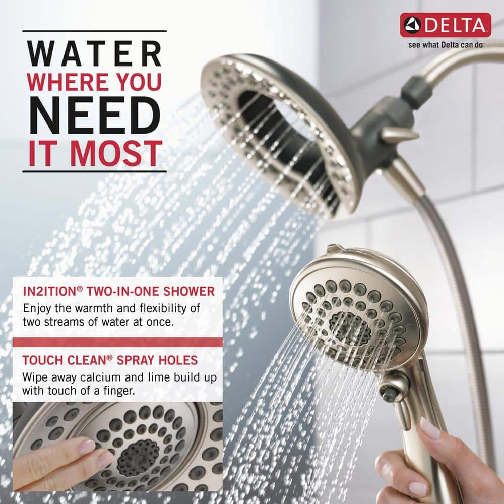 Brushed Nickel 5-Function Handheld Shower Head Combo